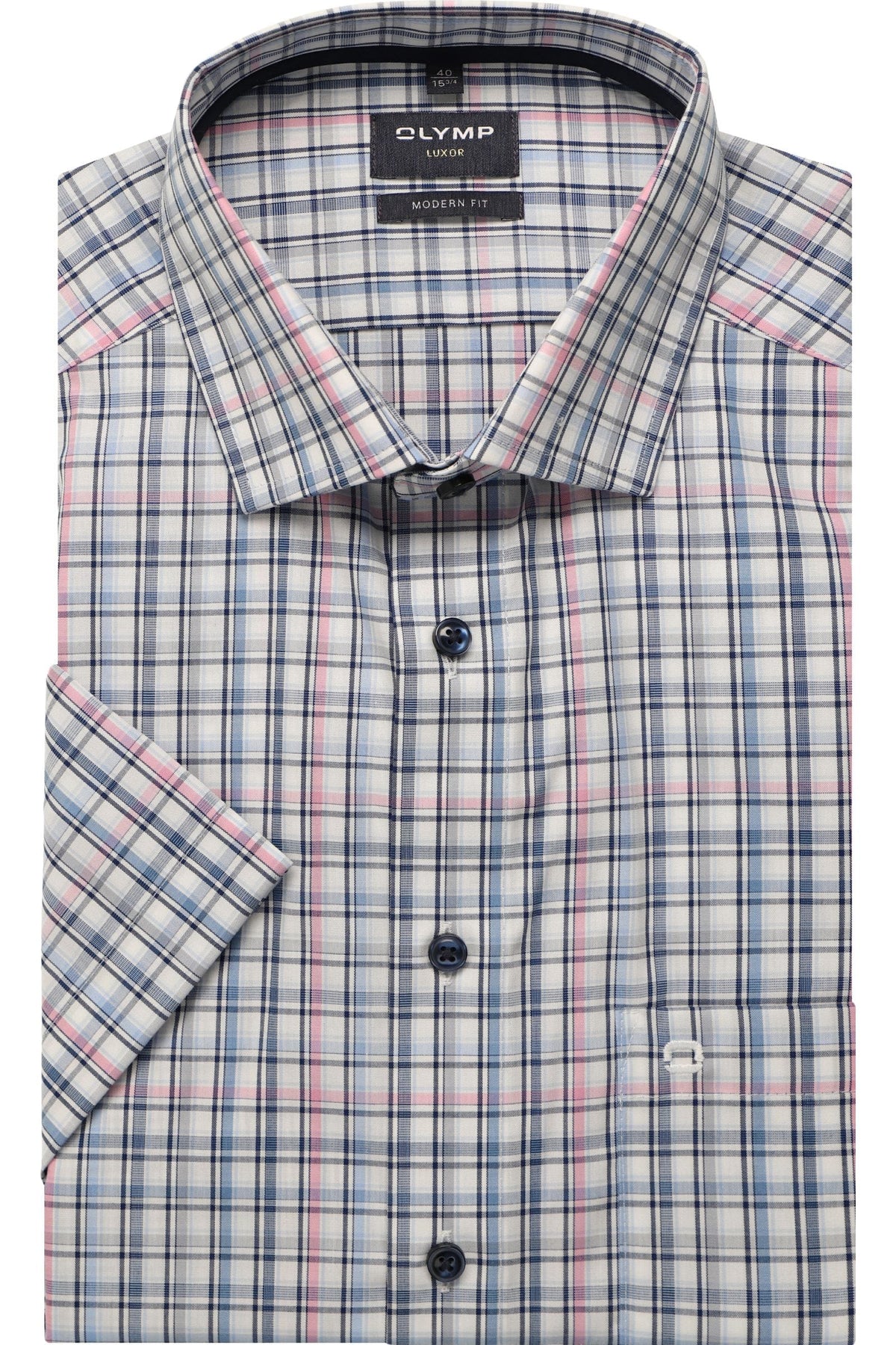 OLYMP Luxor Modern Fit Hemd hellrose, Kariert