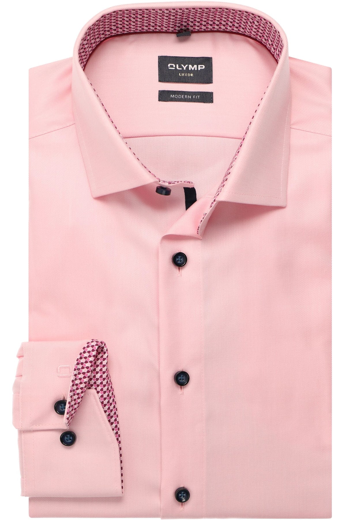 OLYMP Luxor Modern Fit Hemd rose, Einfarbig
