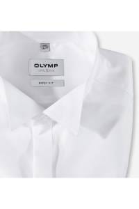 OLYMP Level Five Body Fit Galahemd weiss, Einfarbig