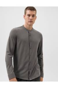 OLYMP Level Five Smart Casual Body Fit Jerseyhemd stein, Einfarbig