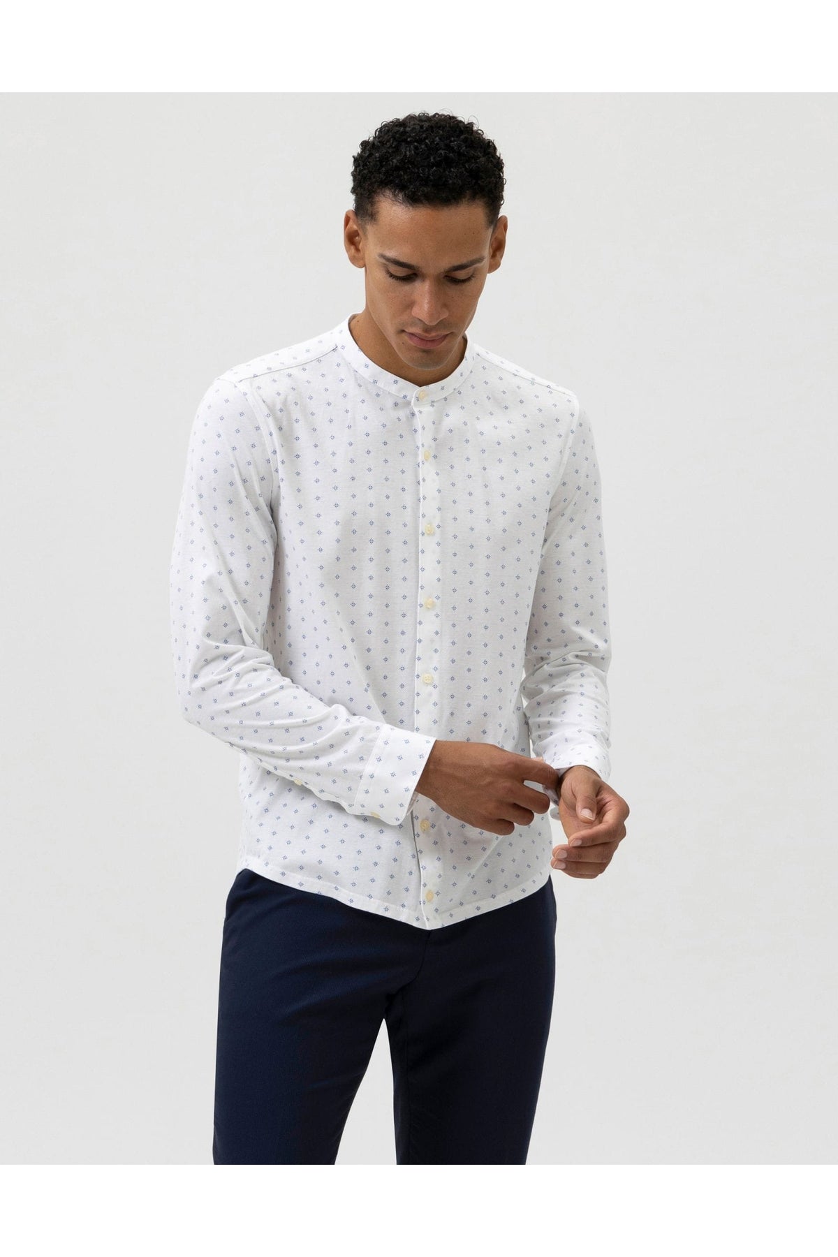 OLYMP Level Five Smart Casual Body Fit Hemd weiss, Gemustert