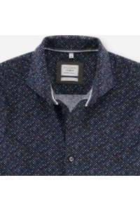 OLYMP Level Five Smart Casual Body Fit Hemd marine, Gemustert