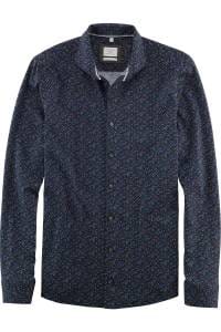 OLYMP Level Five Smart Casual Body Fit Hemd marine, Gemustert
