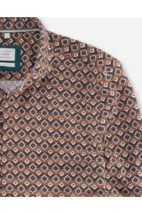 OLYMP Level Five Smart Casual Body Fit Hemd braun, Gemustert