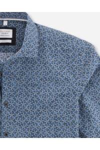 OLYMP Level Five Smart Casual Body Fit Hemd blau, Gemustert