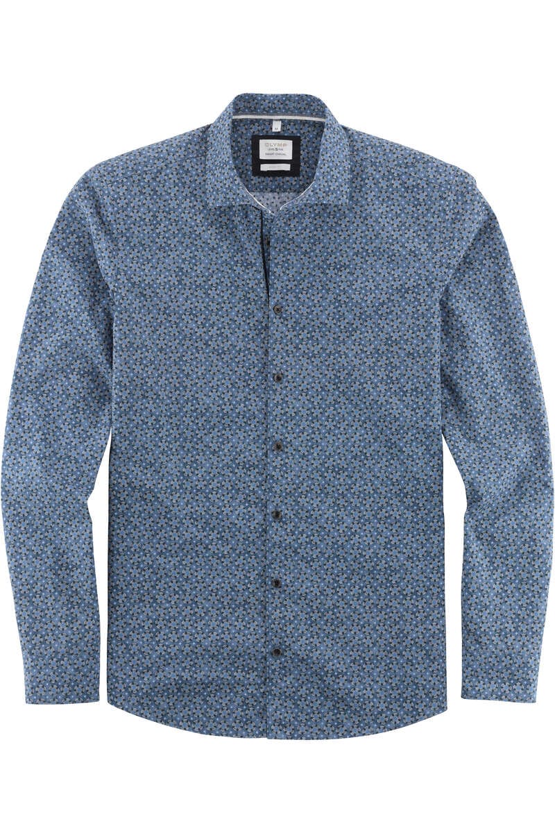 OLYMP Level Five Smart Casual Body Fit Hemd blau, Gemustert
