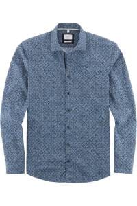 OLYMP Level Five Smart Casual Body Fit Hemd blau, Gemustert