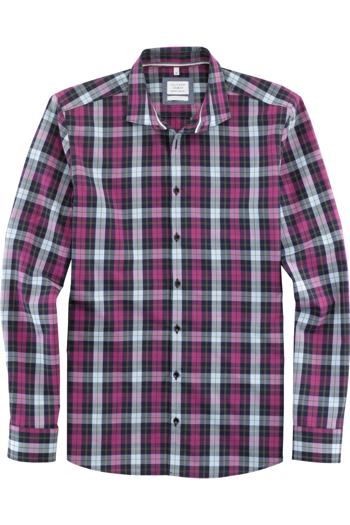 OLYMP Level Five Smart Casual Body Fit Hemd fuchsia, Kariert