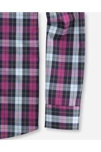 OLYMP Level Five Smart Casual Body Fit Hemd fuchsia, Kariert