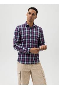 OLYMP Level Five Smart Casual Body Fit Hemd fuchsia, Kariert
