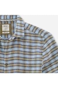 OLYMP Level Five Smart Casual Body Fit Leinenhemd bleu, Kariert