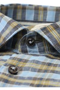 OLYMP Level Five Smart Casual Body Fit Leinenhemd bleu, Kariert