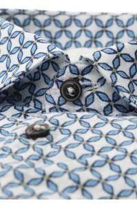 OLYMP Level Five Smart Casual Body Fit Leinenhemd weiss, Bedruckt