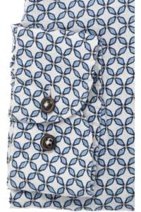 OLYMP Level Five Smart Casual Body Fit Leinenhemd weiss, Bedruckt