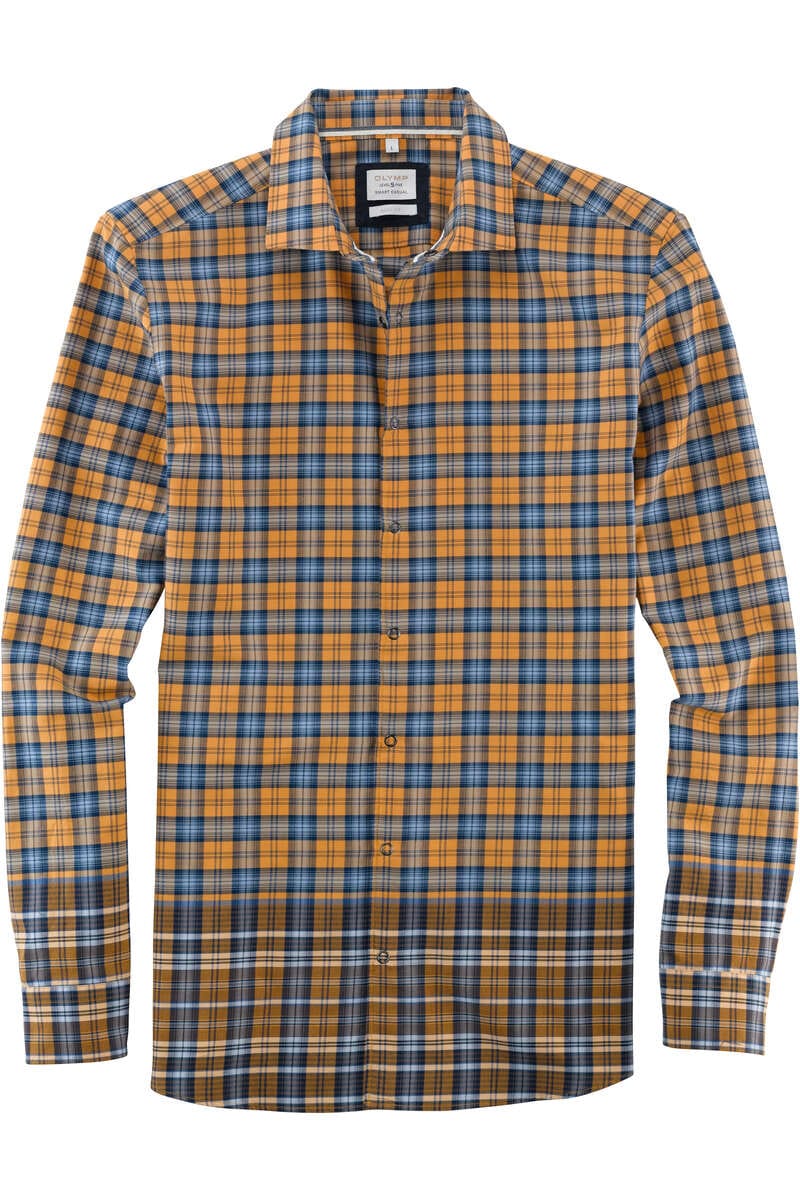 OLYMP Level Five Smart Casual Body Fit Hemd gelb, Kariert