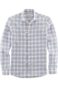 OLYMP Level Five Smart Casual Body Fit Leinenhemd blau, Kariert