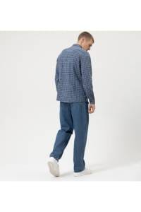OLYMP Level Five Smart Casual Body Fit Leinenhemd marine, Kariert
