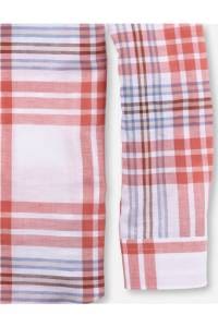 OLYMP Level Five Smart Casual Body Fit Leinenhemd rot, Kariert