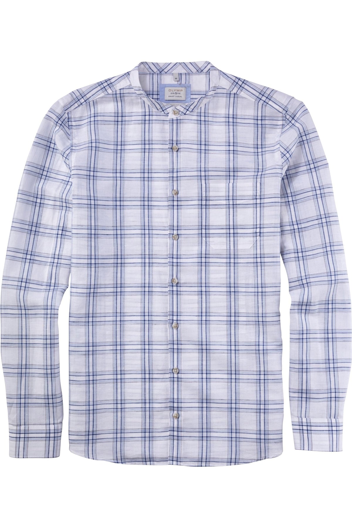 OLYMP Level Five Smart Casual Body Fit Leinenhemd bleu, Kariert