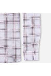 OLYMP Level Five Smart Casual Body Fit Leinenhemd braun, Kariert