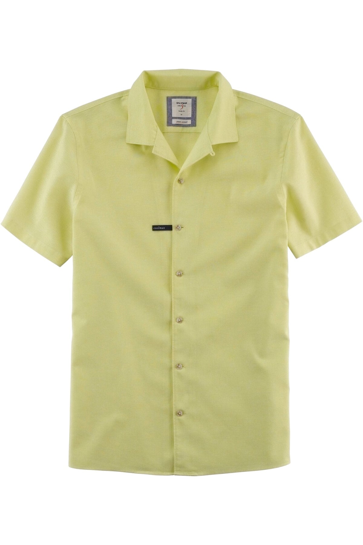 OLYMP Level Five Smart Casual Body Fit Leinenhemd gelb, Einfarbig