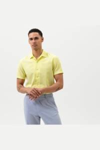 OLYMP Level Five Smart Casual Body Fit Leinenhemd gelb, Einfarbig