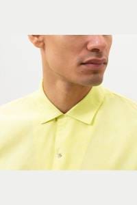 OLYMP Level Five Smart Casual Body Fit Leinenhemd gelb, Einfarbig