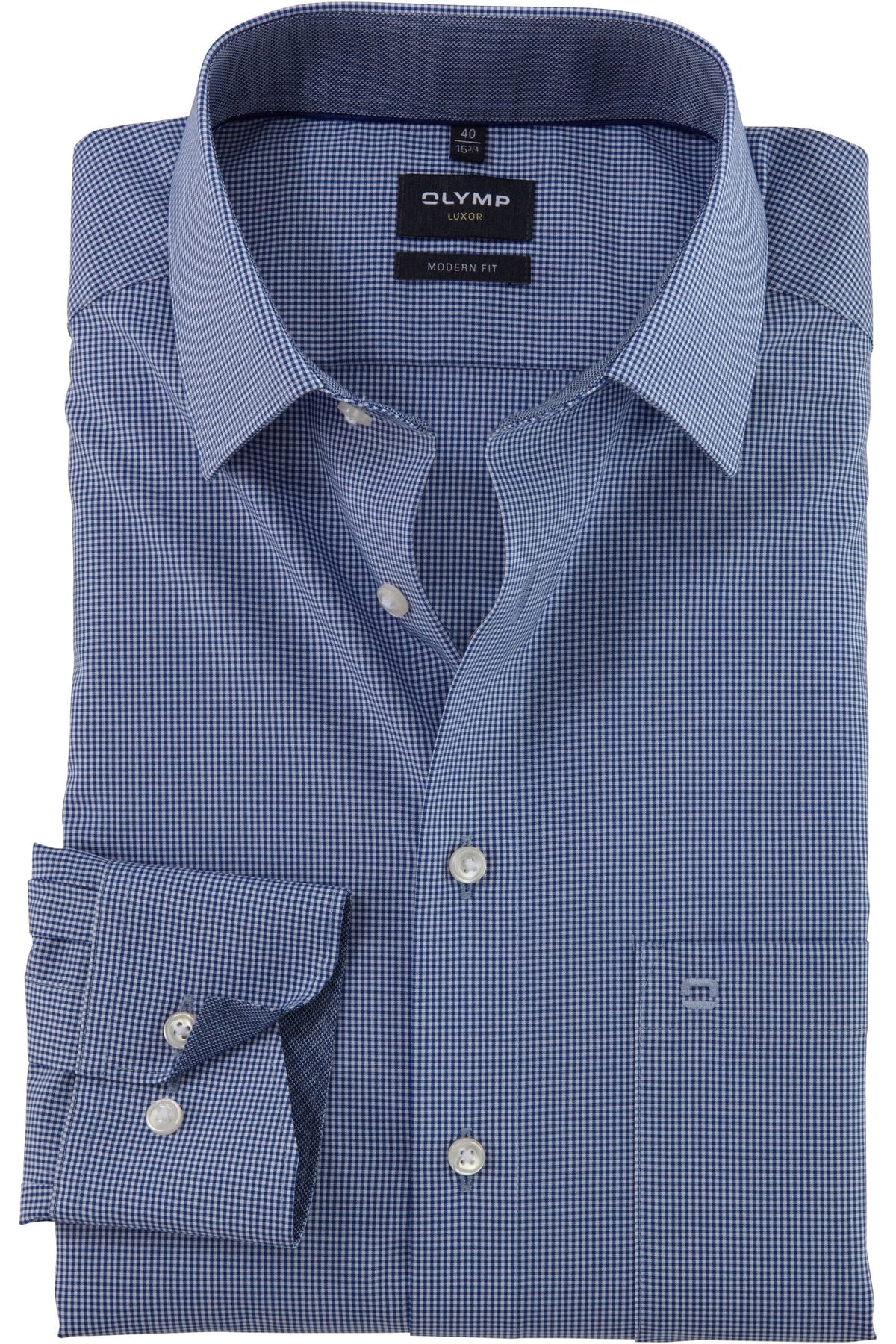 OLYMP Luxor Modern Fit Hemd royal, Vichykaro