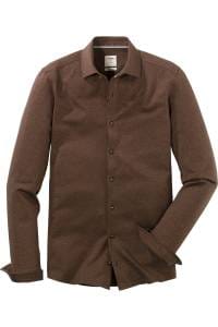 OLYMP Level Five Smart Casual Body Fit Jerseyhemd braun, Jacquardmuster