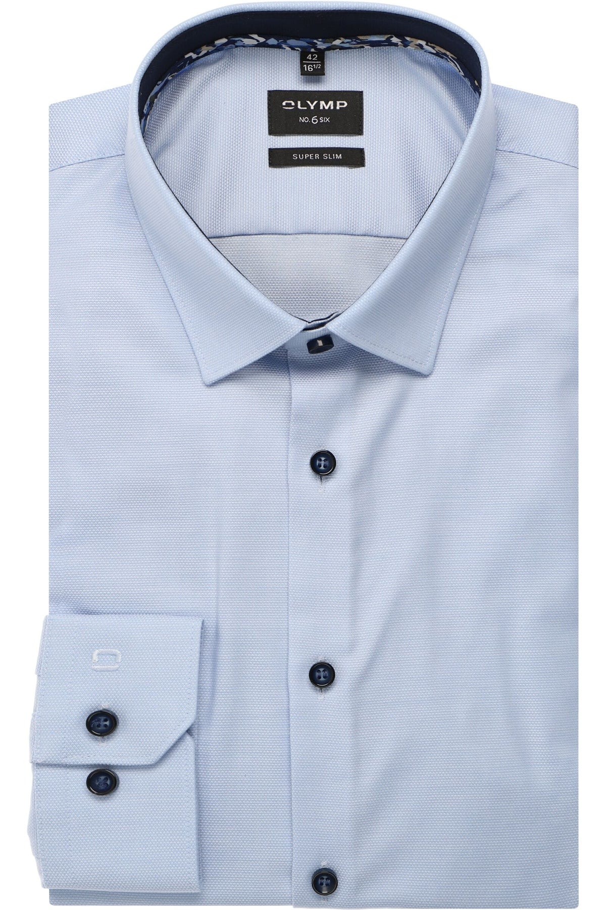 OLYMP No. Six Super Slim Hemd hellblau, Faux-uni