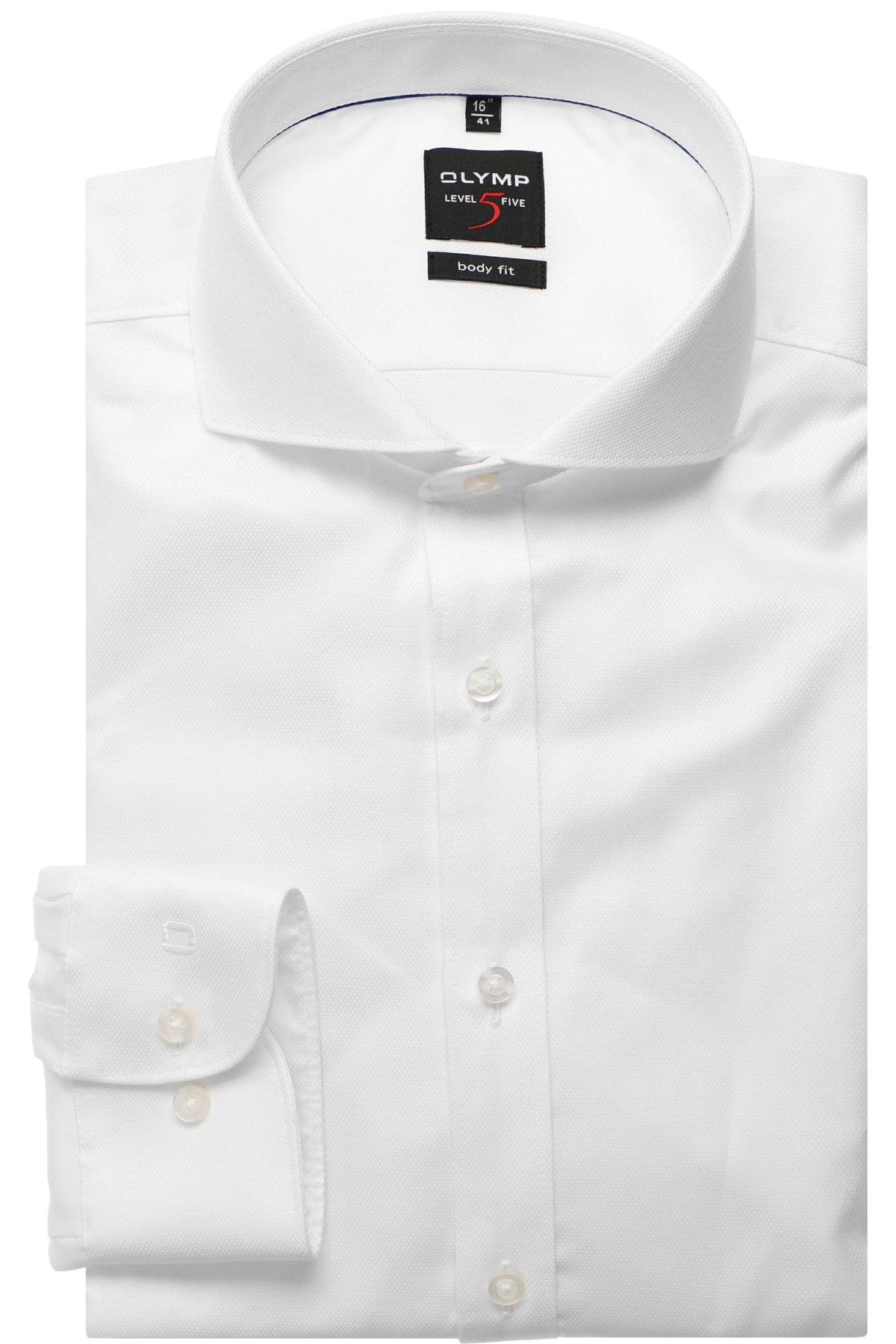 OLYMP Level Five Body Fit Hemd weiss, Faux-uni