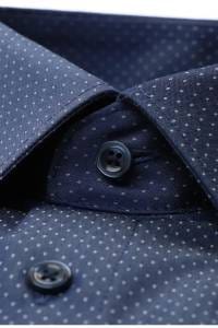 OLYMP Luxor Comfort Fit Hemd marine, Gepunktet