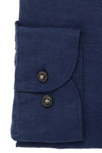 OLYMP Level Five Smart Casual Body Fit Leinenhemd dunkelblau, Einfarbig