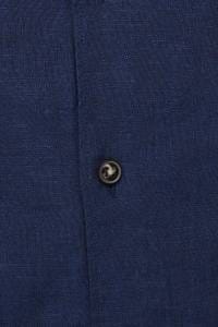 OLYMP Level Five Smart Casual Body Fit Leinenhemd dunkelblau, Einfarbig