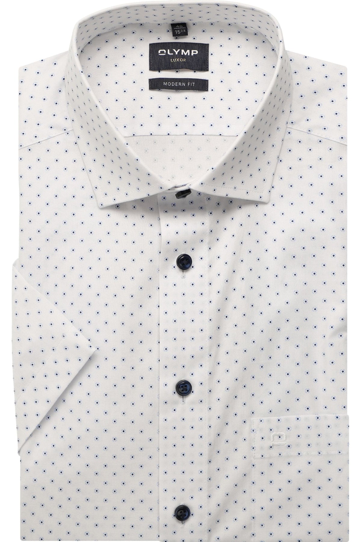 OLYMP Luxor Modern Fit Hemd weiss, Bedruckt