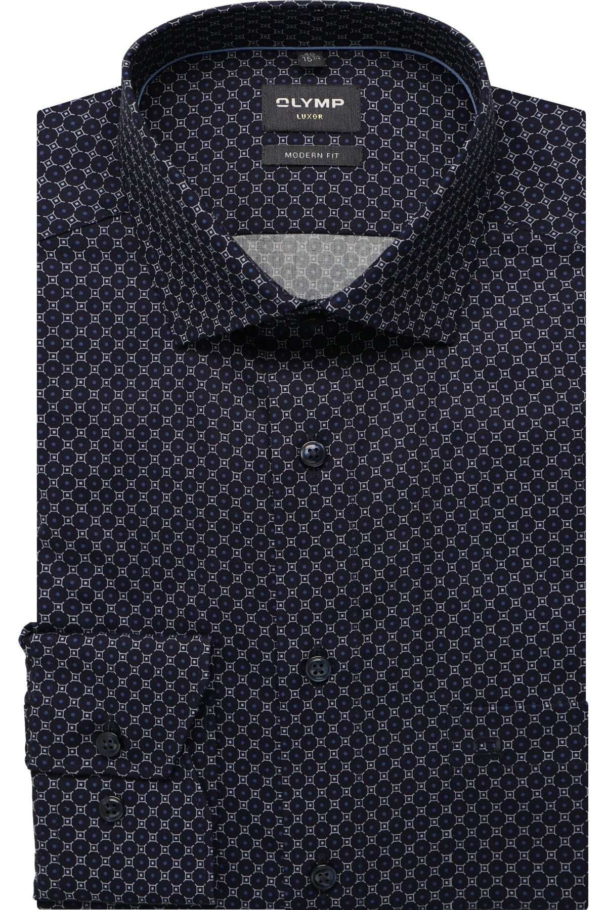 OLYMP Luxor Modern Fit Hemd marine, Bedruckt