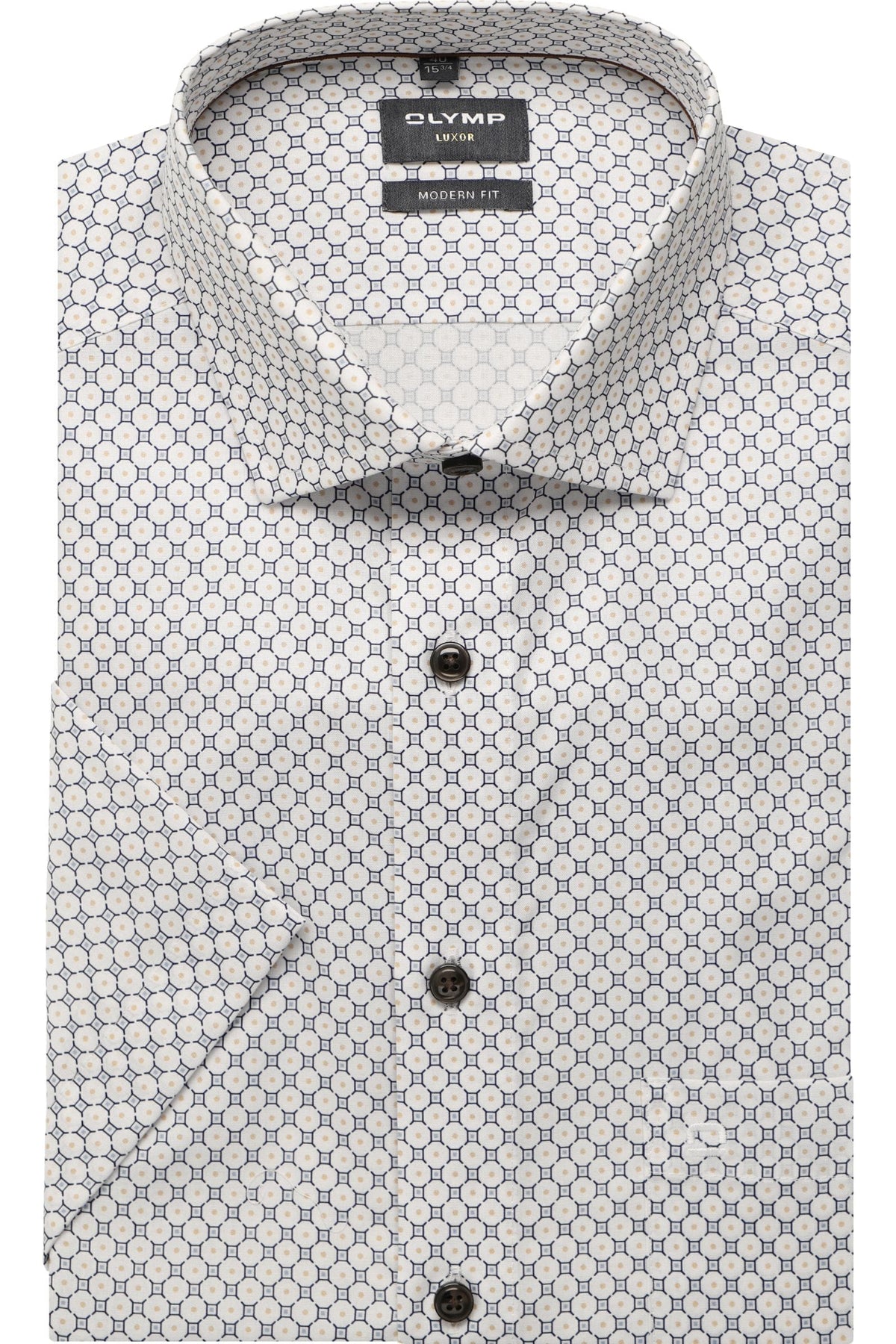 OLYMP Luxor Modern Fit Hemd weiss, Bedruckt