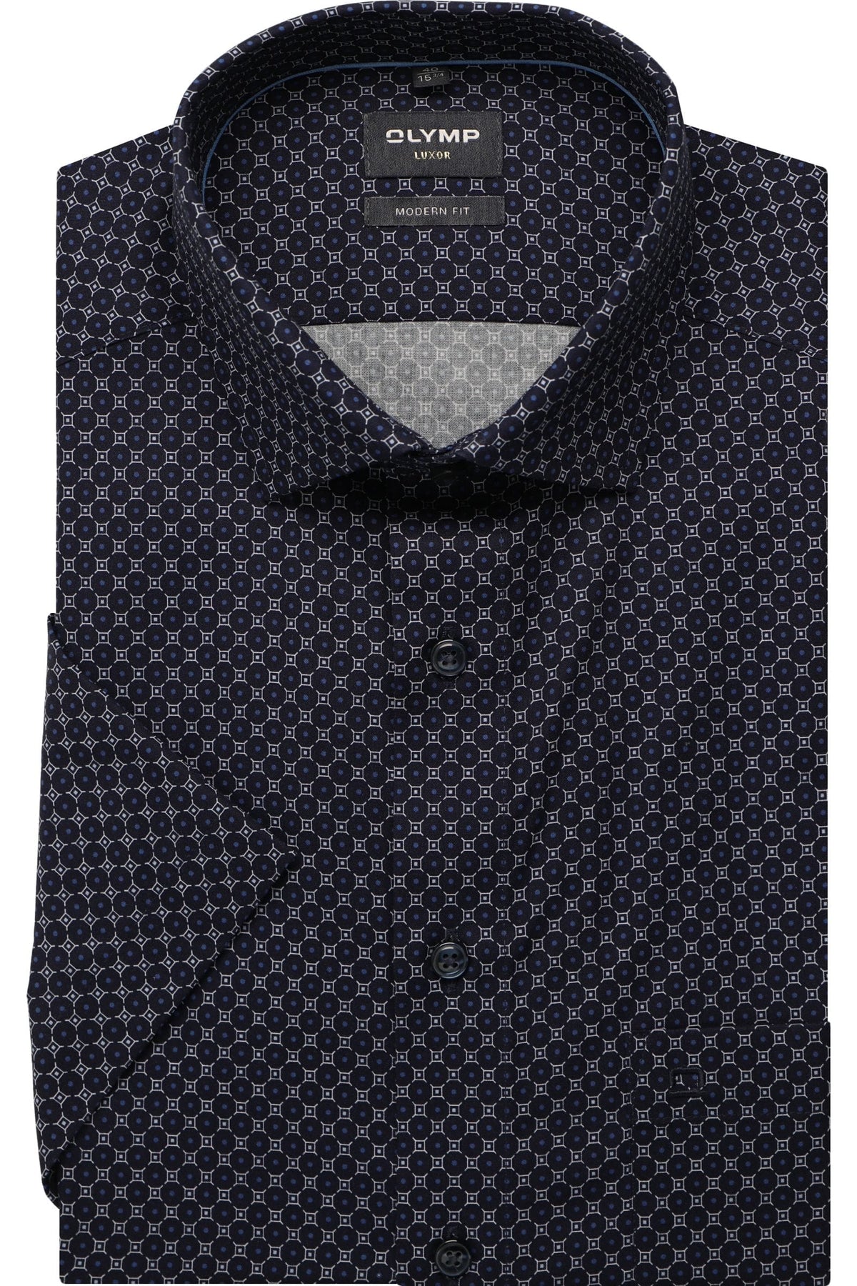 OLYMP Luxor Modern Fit Hemd marine, Bedruckt