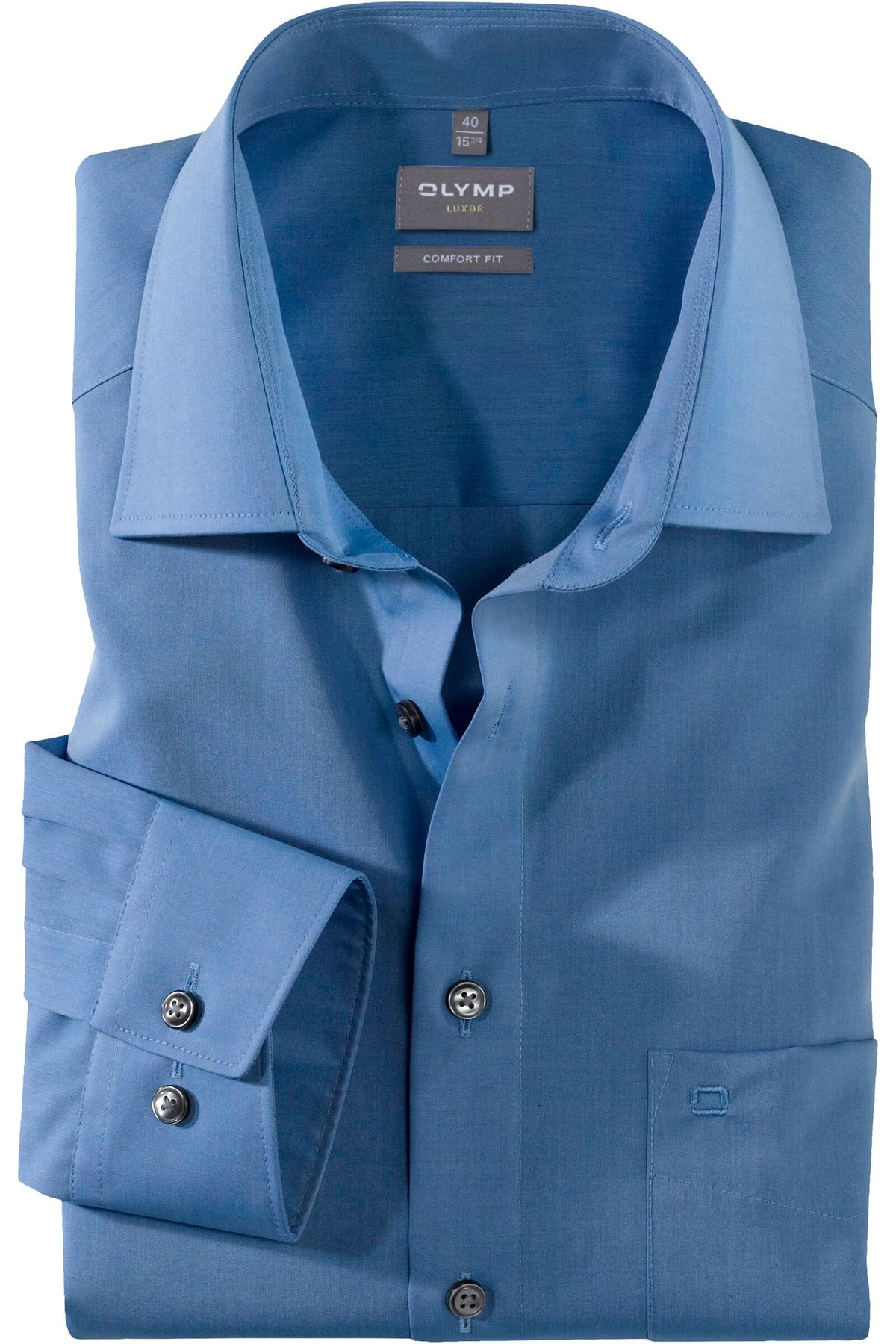 OLYMP Luxor Comfort Fit Hemd blau, Einfarbig