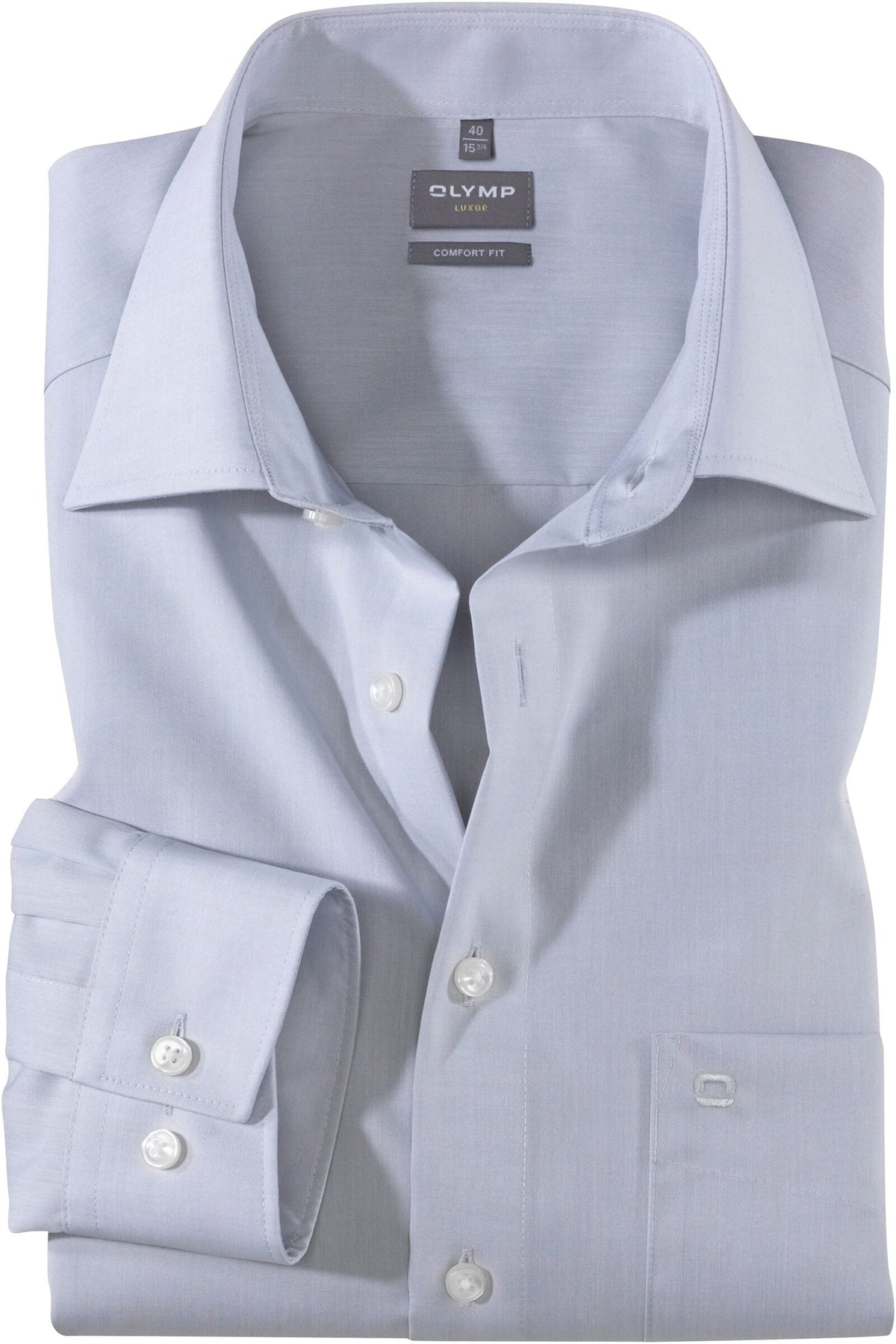 OLYMP Luxor Comfort Fit Hemd silbergrau, Einfarbig