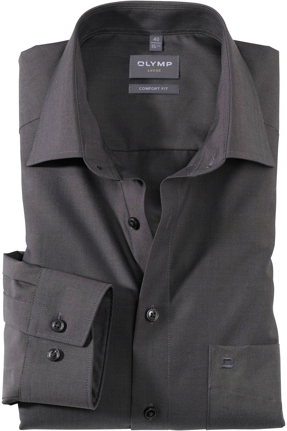 OLYMP Luxor Comfort Fit Hemd anthrazit, Einfarbig