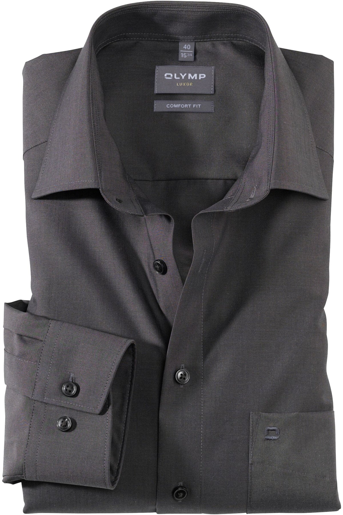 OLYMP Luxor Comfort Fit Hemd anthrazit, Einfarbig