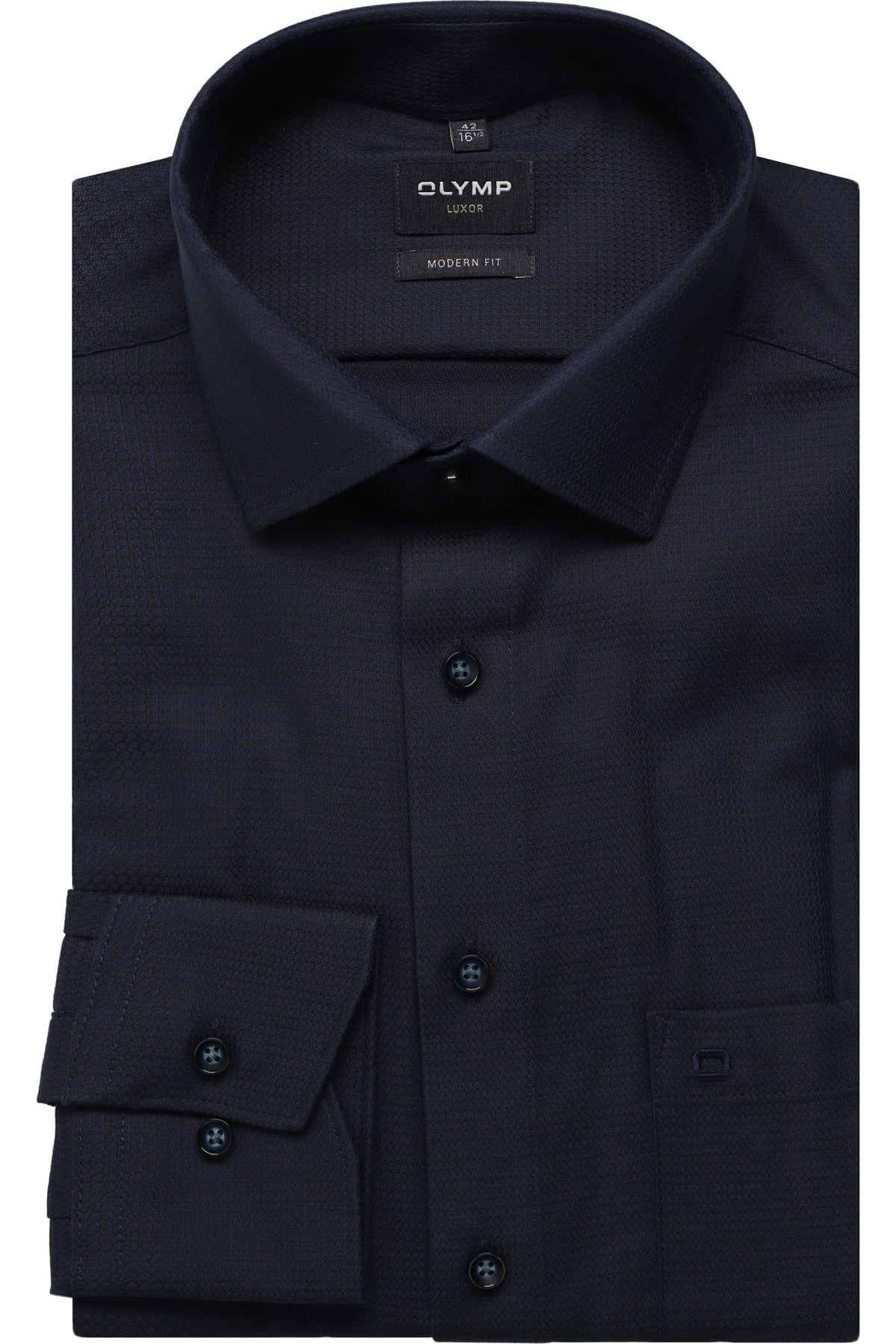 OLYMP Luxor Modern Fit Hemd nachtblau, Faux-uni