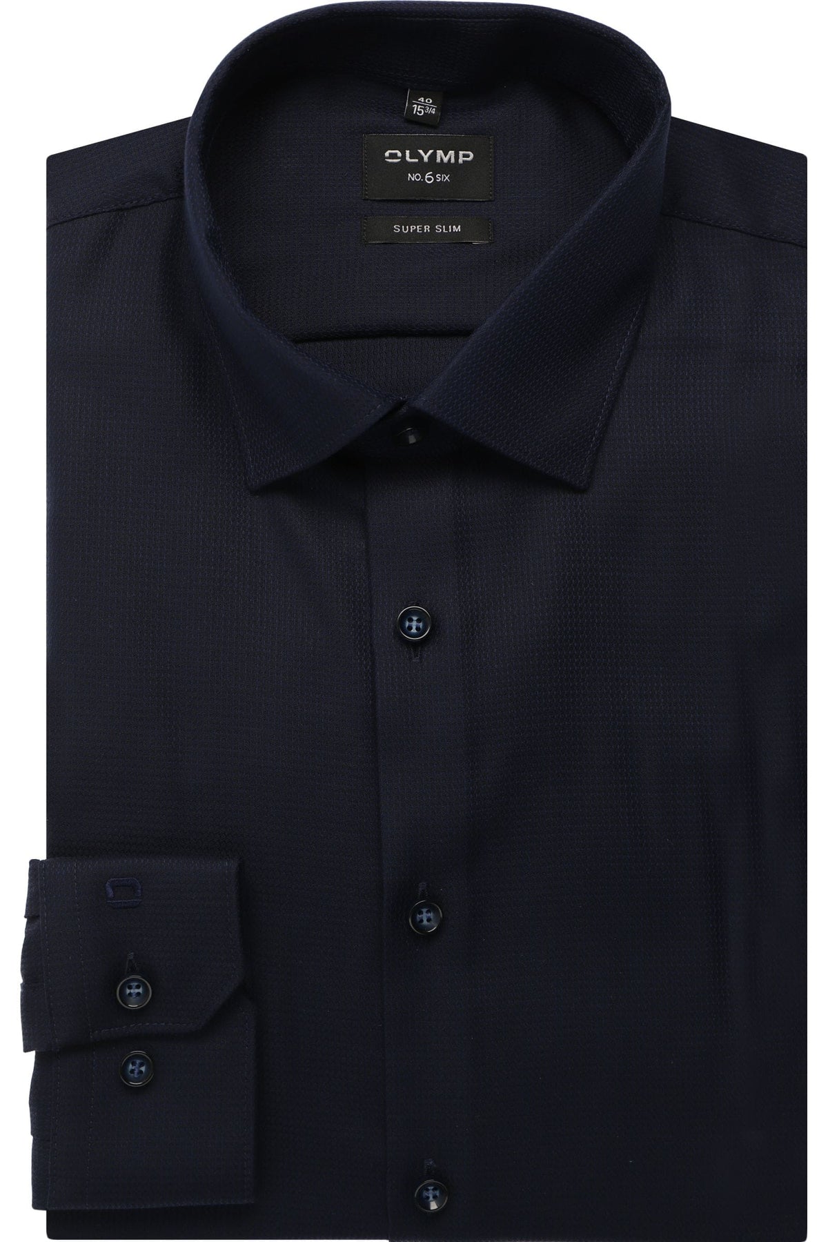 OLYMP No. Six Super Slim Hemd nachtblau, Faux-uni