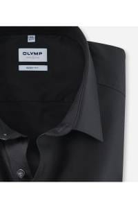 OLYMP Level Five Body Fit Hemd schwarz, Einfarbig