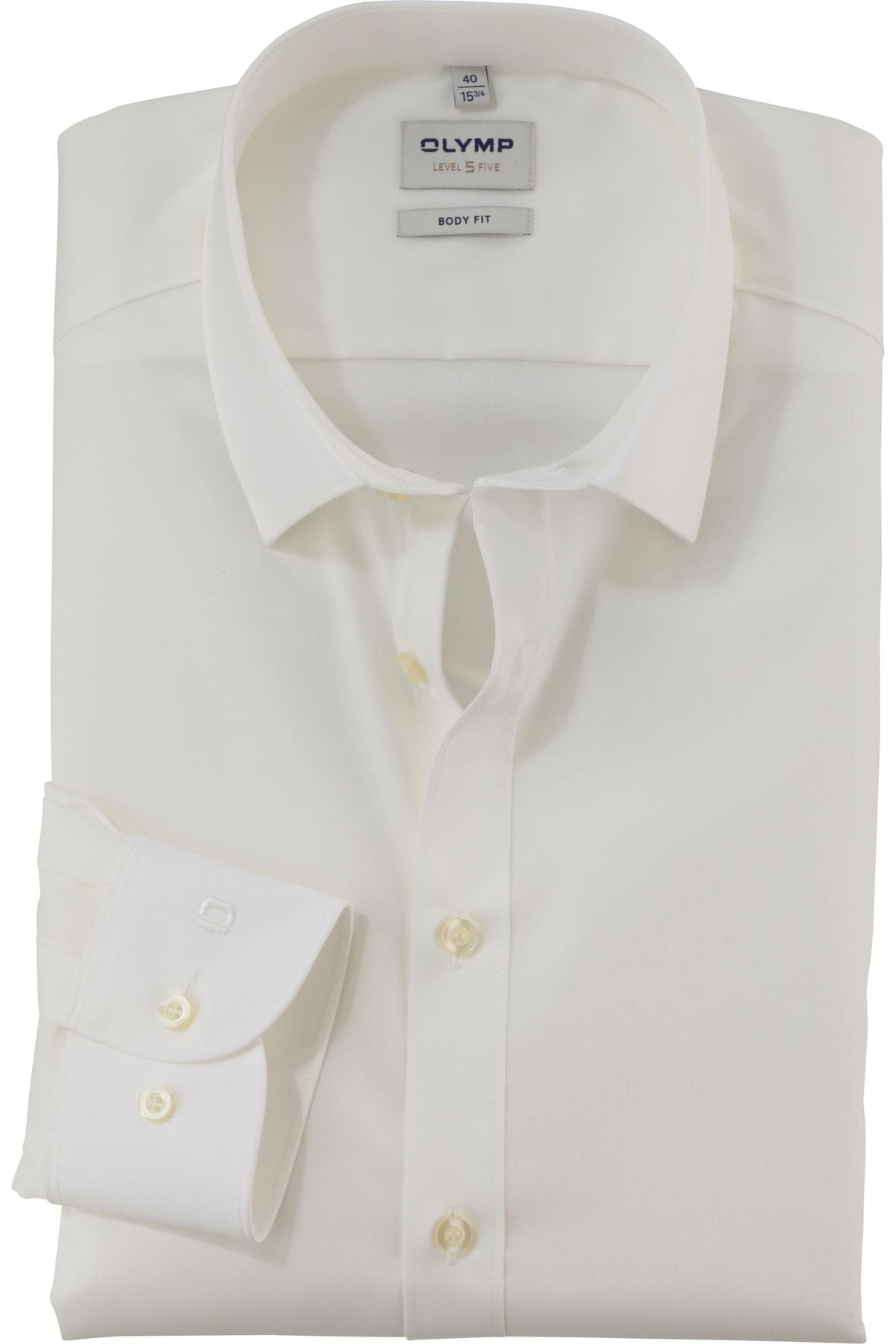 OLYMP Level Five Body Fit Hemd hellbeige, Einfarbig