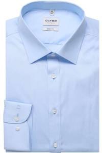 OLYMP Level Five Body Fit Hemd blau, Einfarbig