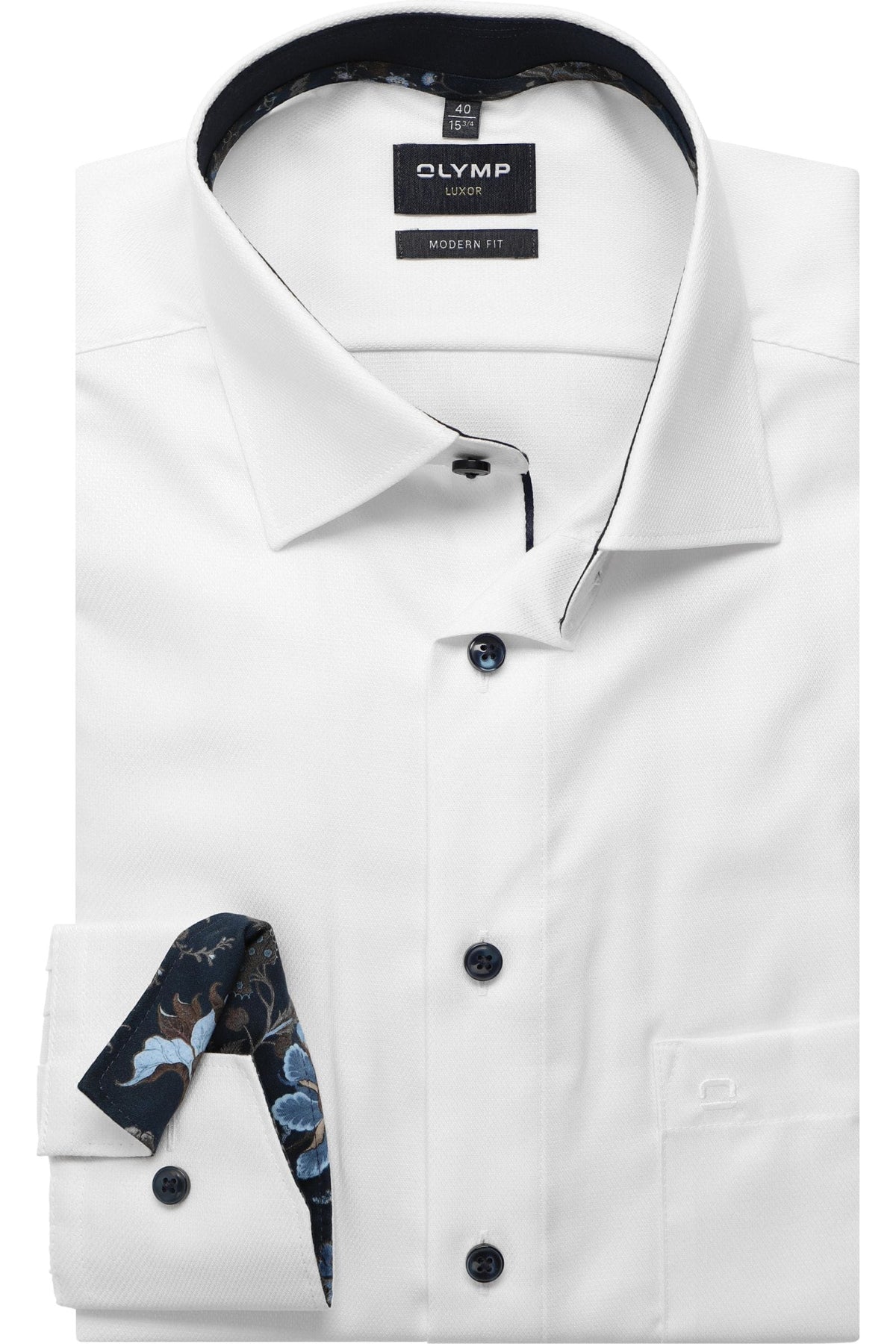 OLYMP Luxor Modern Fit Hemd weiss, Faux-uni
