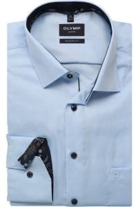OLYMP Luxor Modern Fit Hemd bleu, Faux-uni