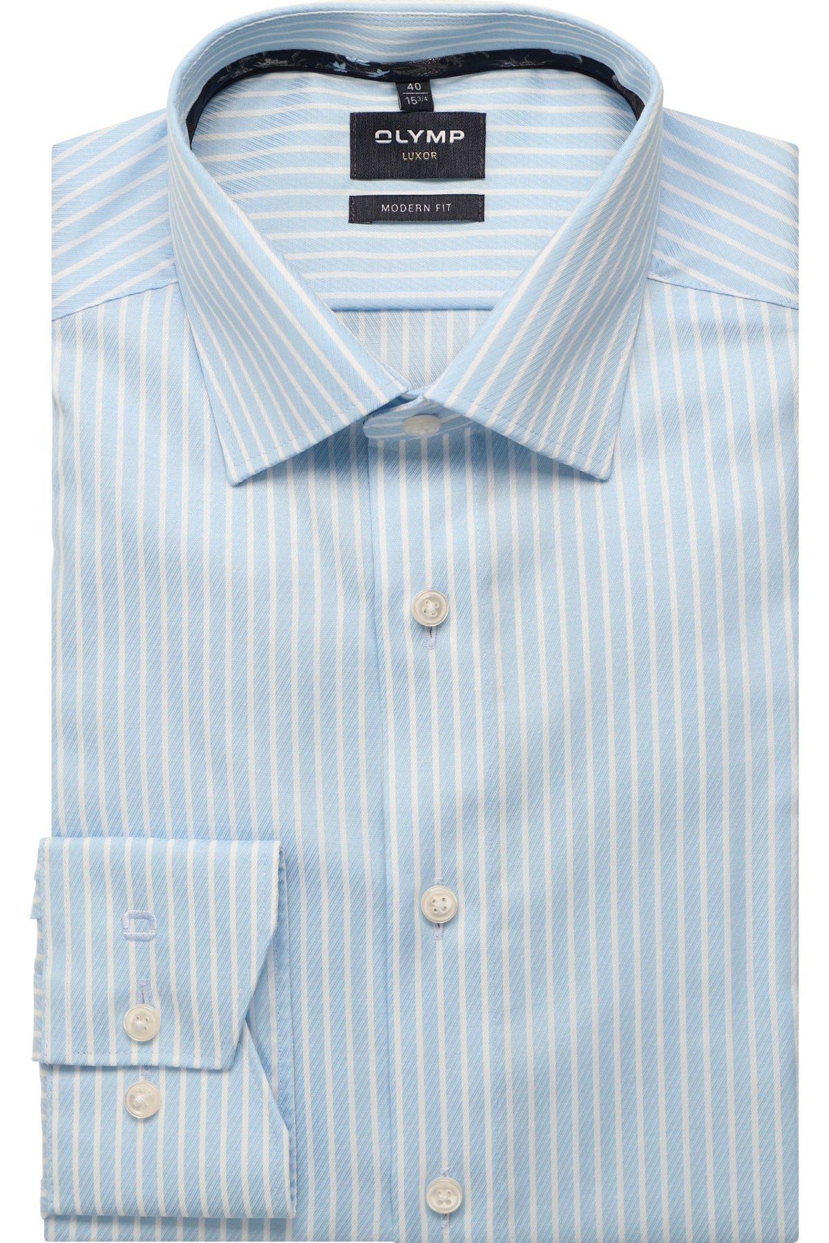 OLYMP Luxor Modern Fit Hemd bleu, Gestreift